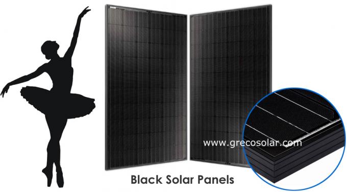 Μαύρα ηλιακά πλαίσια 240 Watt, Monocrystalline μαύρα ηλιακά πλαίσια