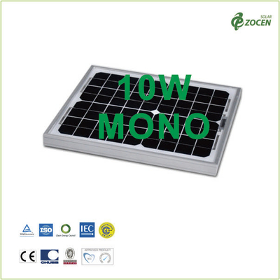 10Wp Monocrystalline ηλιακά πλαίσια με το πιστοποιητικό IEC61730/IEC61215 και την ασφάλεια προϊόντων