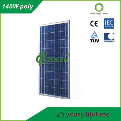 140 πολυκρυσταλλικά ηλιακά πλαίσια Watt PV με 25 έτη διάρκειας ζωής TUV επικυρωμένα